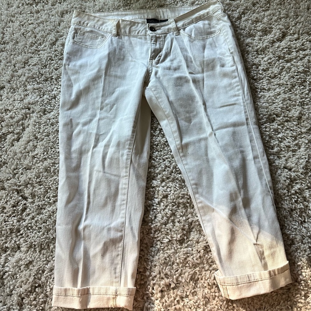 City Stars white denim mom jean vintage denim jean summer knee length sh…